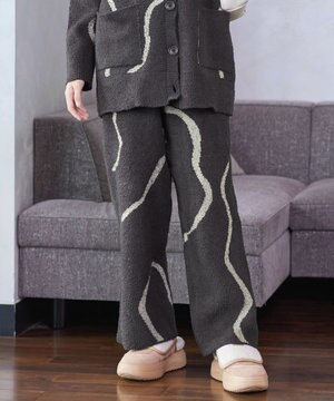  ふわもちニュアンス配色ニットパンツ