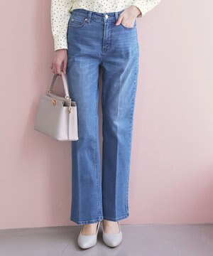  センタープレスセミフレア デニム