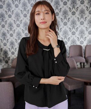 【ダブルクロス】2wayボウタイ風ブラウス