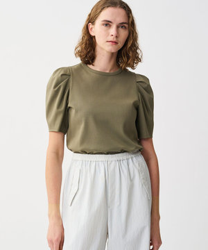 ダブルフェイスジャージー ボリュームスリーブカットソー