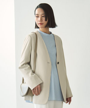 BEAUTY MOVE ボタン付き ノーカラージャケット