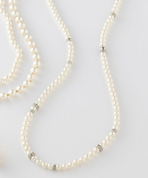 パール ロンデル ロング ネックレス