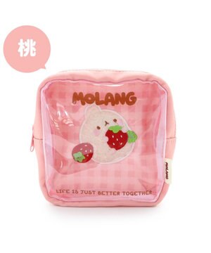  【2/15(日)で販売終了】 マザーガーデン MOLANG モラン スクエアポーチ 《 桃色 / 茶色 》 単品