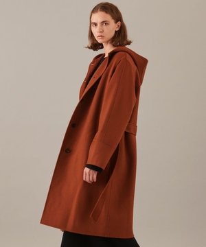 ダブルフェイスカシミヤ フードコート