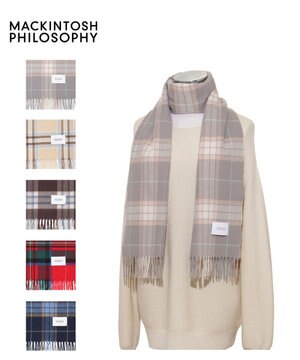  MACKINTOSH PHILOSOPHY(マッキントッシュ フィロソフィー）カシミヤ100％ クラシカルチェックマフラー