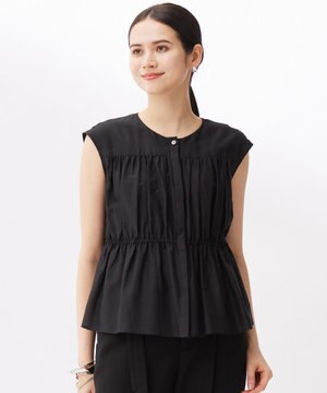  シルクコットンローンフレンチスリーブ ブラウス