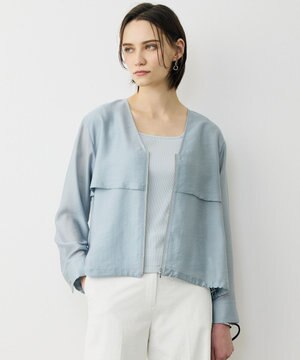  【先行予約・WEB限定カラーあり】 リヨセルナイロンワッシャー Vネックブルゾン