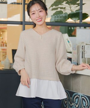 ツイードコンビフレアチュニック