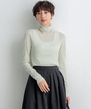  【SLOW/一部店舗限定】新色追加！シアーリブロンTEE タートルネック カットソー