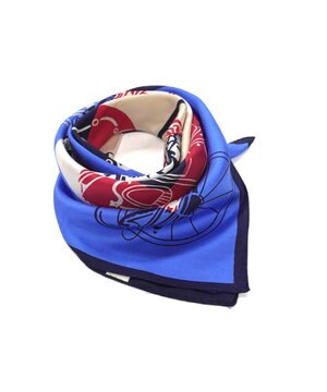  【Marcaオリジナル】色面シルエット馬車 小判スカーフ シルクツイル