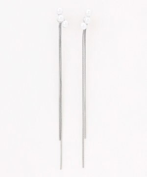  【WEB限定】ロングチェーンパールピアス（両耳用）