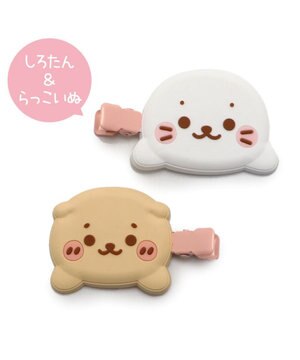 しろたん ぷっくり 前髪クリップ 2個入り 《ごろね/しろたん＆らっこいぬ》 単品