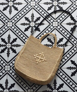  《かごバッグ》インドラフィア2WAYトートバッグ(TI-368)