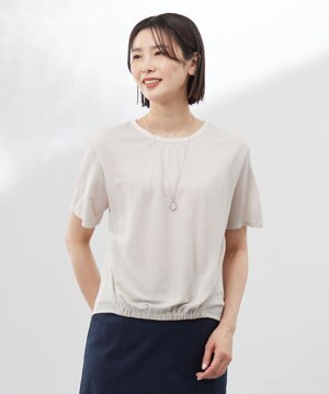 【洗える】ミラノ風天竺シアー カットソー