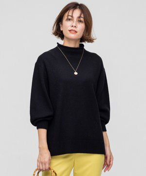 【素敵なあの人掲載】ウールカシミヤブレンドバルキー モックネック ニット