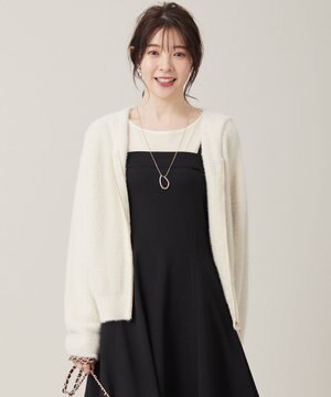  【洗える】シャギーニット パーカー