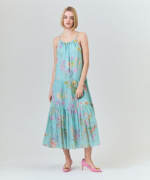  ボタニカルティアードドレス