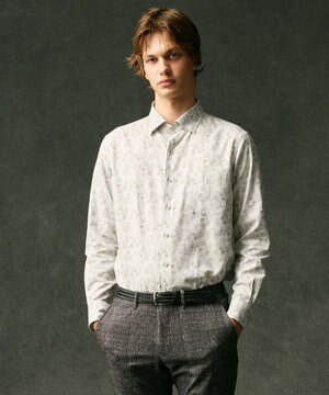  【自然な光沢感】コットンビエラフラワープリント シャツ