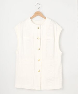  【洗える】ケーブルジャガード ジレ