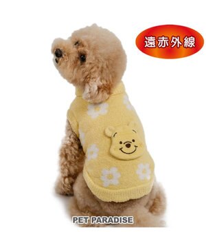  ディズニー くまのプーさん 遠赤外線 お花ニット  小型犬