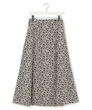  【WOMEN】フラワープリント フレアスカート