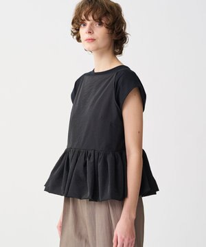 シアー オーガンジー ペプラム トップス