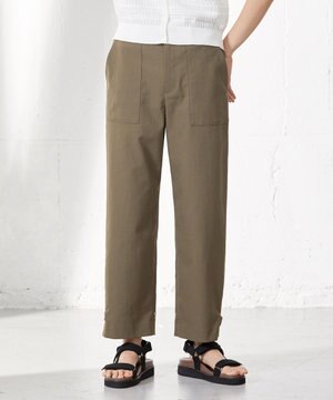  【2WAY・洗える】ポリエステルリネンパンプキンシェル ベイカー パンツ