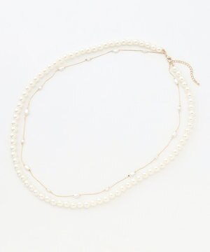  ２連パールチェーンネックレス