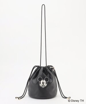  【ディズニー】ミッキーマウス／フェイクレザー巾着バッグ