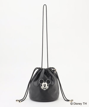 【ディズニー】ミッキーマウス/フェイクレザー巾着バッグ