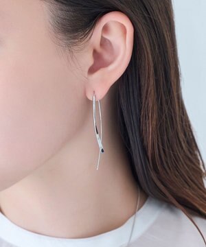  【金属アレルギー対応】ツインカーブアメリカンピアス　シルバー/ニッケルフリー