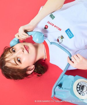  【Ocean Pacific×ハローキティ】ワッペンリンガーチビTシャツ