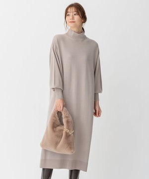 【洗える】ウールミックス ニットワンピース