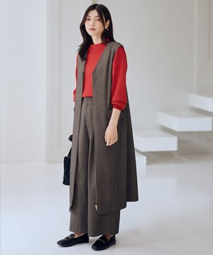  【2WAY/セットアップ可】ライトツイードジャンパースカート