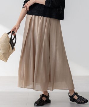  【WEB&一部店舗限定/洗える】ライトシアーミクスチャー スカート