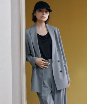  ウール2WAYストレッチ ダブルブレストジャケット