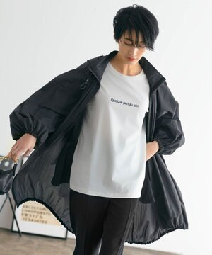  【撥水加工】シアーナイロンタフタ フーデットコート