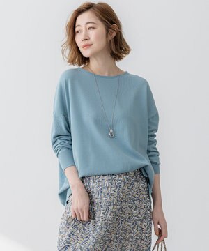  【洗える】コットンポリエステルストレッチ オーバーサイズ ニット