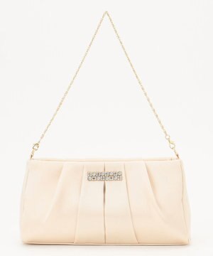  【2WAY】ビジュー調タック パーティバッグ