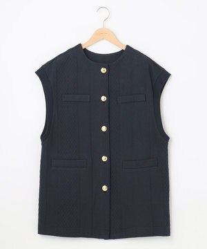  【洗える】ケーブルジャガード ジレ