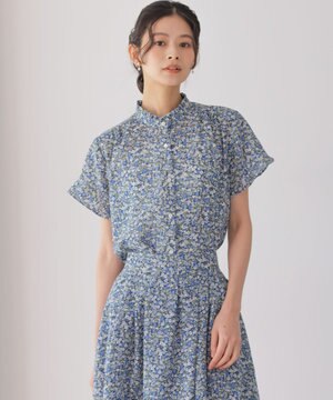  【先行予約】フラワーガーデンプリント ブラウス