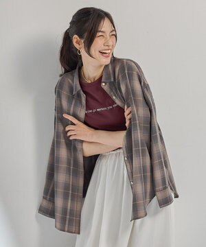 オンブレーチェックオーバーシャツ