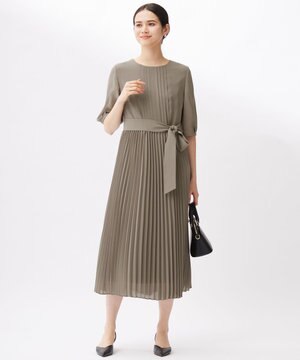  【洗える】シフォンプリーツ ワンピース