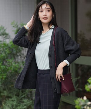 【野呂佳代さん着用】コットンカシミヤニット Vネックカーディガン