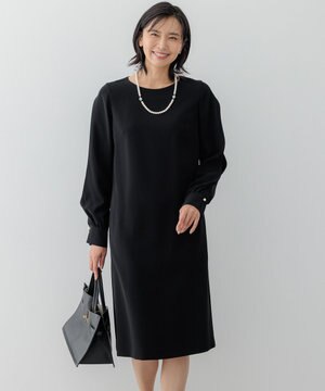  【セットアップ対応】トリアセダブルジョーゼット スリットシフォンスリーブ ワンピース