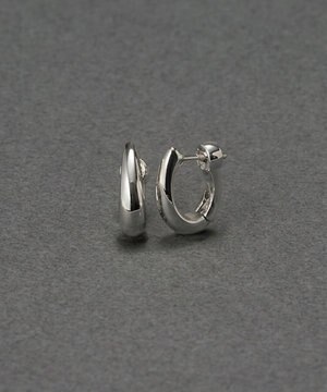  〈金属アレルギー対応〉スキニードロップフープワンタッチピアス　シルバー/ニッケルフリー