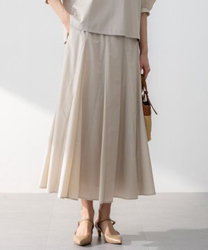  【撥水加工/洗える】ナイロンコットンタフタ フレア スカート