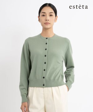  【エステータ】クルーネック カーディガン