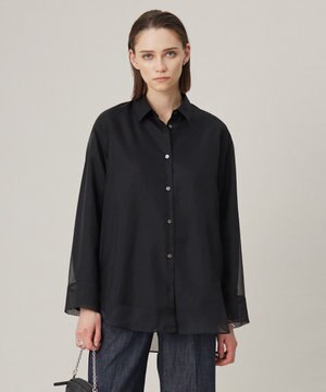  【洗える】オーガンコンビシャーティング シャツ