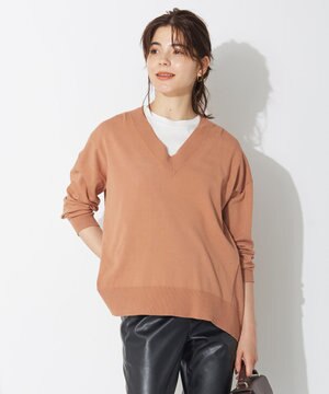 【抗菌防臭】スタイルアップニット Vネック